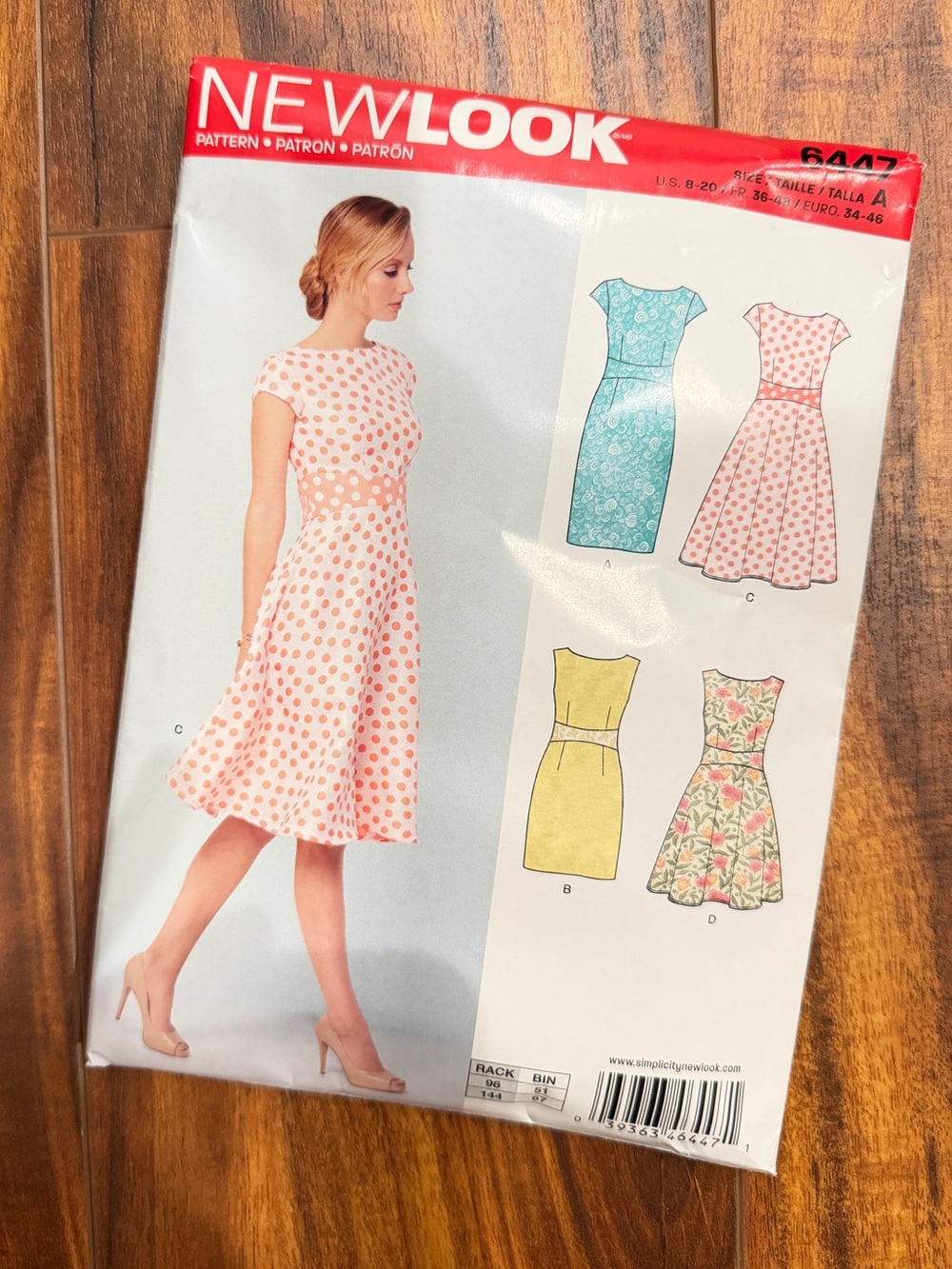 👗 New Look 6447 dress pattern size A 8-20 new uncut